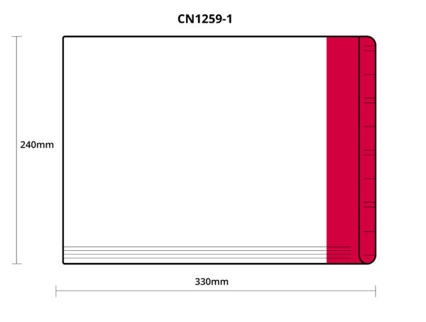 CN1259-*: A4 Folder with Reinforced Coloured Side Tab [75/bx]