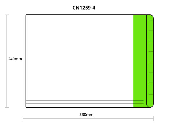 CN1259-*: A4 Folder with Reinforced Coloured Side Tab [75/bx] - Image 6